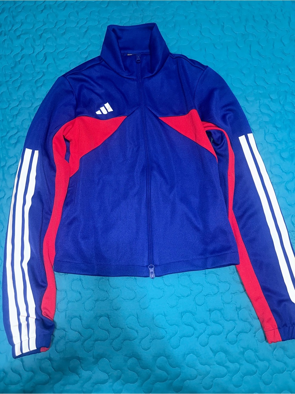 adidas Royal Blue and Red Full-Zip Track Jacket